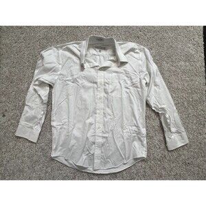 Joseph Feiss Mens Dress Shirt 16.5 34/35 White Non Iron Cotton Button Up